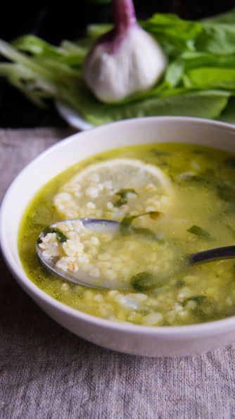 Фото: Суп со шпинатом и булгуром