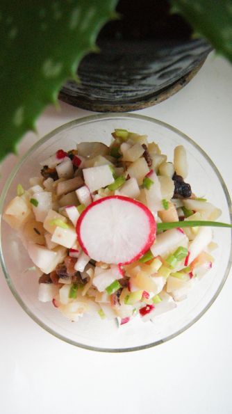 Фото: Салат картофельный с морепродуктами